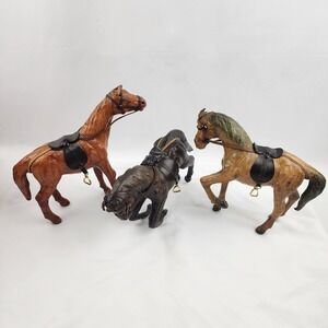Lot 3 Wrapped Leather Vtg Horses Equestrian‎ Ganz N Tonawanda Farm Ranch Jockey